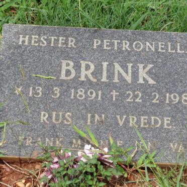 BRINK Hester Petronella 1891-1980
