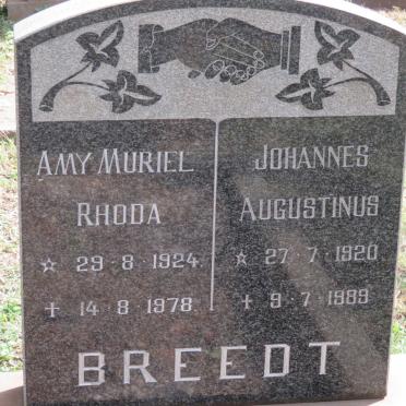 BREEDT Johannes Augustinus 1920-1989 &amp; Amy Muriel Rhoda 1924-1978