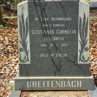 BREITENBACH Gertruida Cornelia nee SMITH -1945