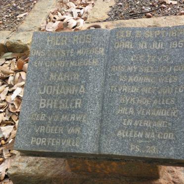 BRESLER Maria Johanna nee V.D. MERWE 1875-1952