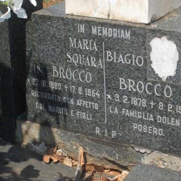 BROCCO Biagio 1878-1958 &amp; Maria Squara 1883-1954