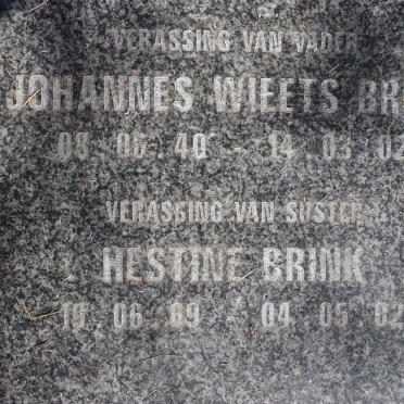 BRINK Johannes Wieets 1940-2002 :: BRINK Hestine 1969-2002 :: BRINK Corne 1975-1976