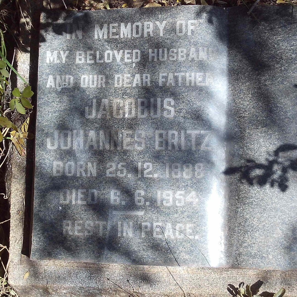 BRITZ Jacobus Johannes 1888-1954