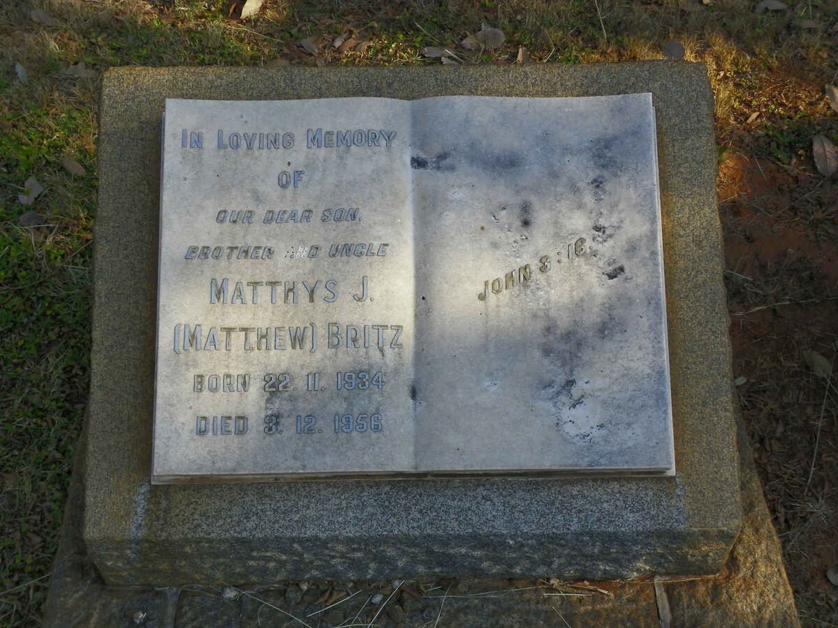 BRITZ Matthys J. 1934-1956