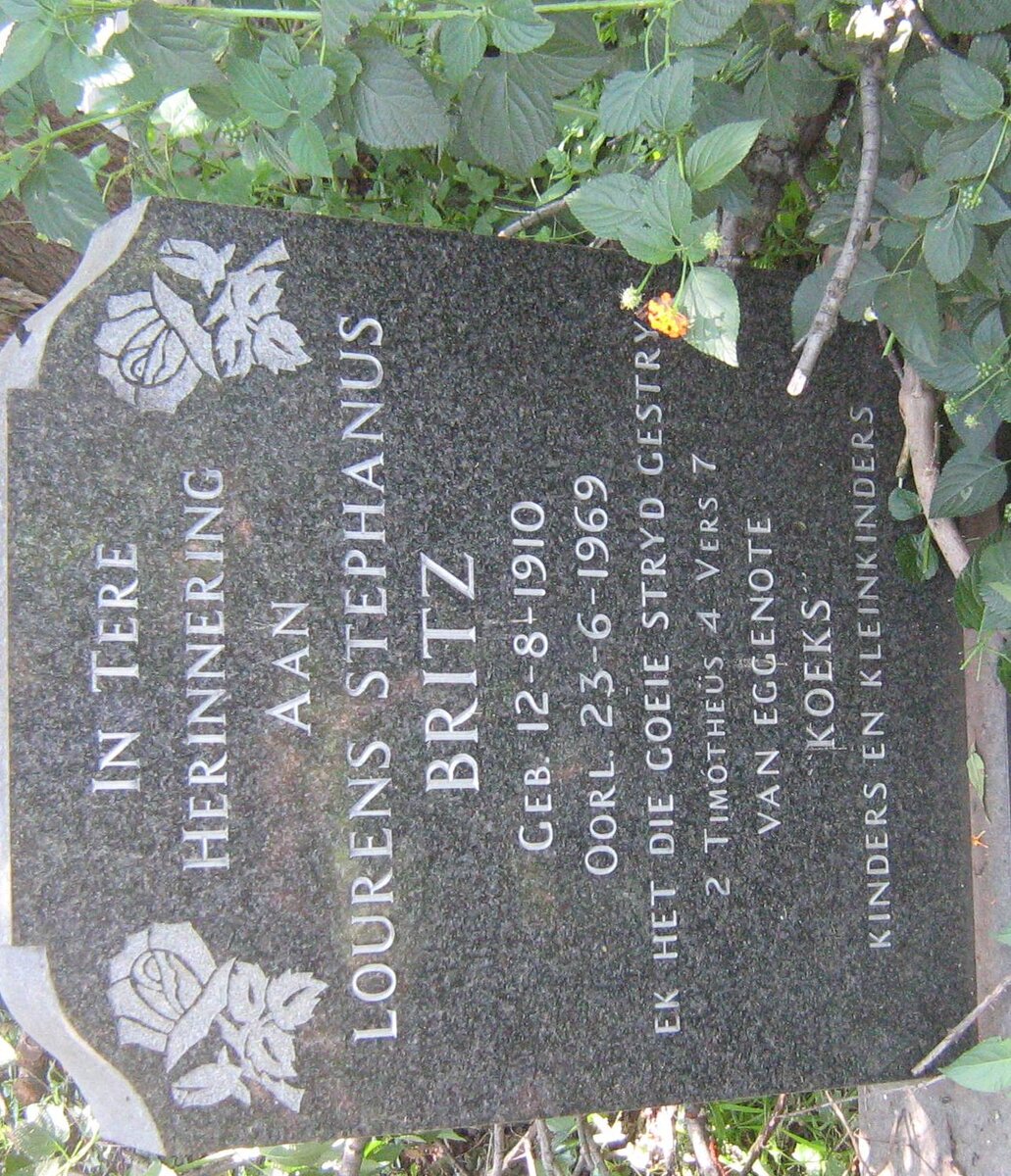 BRITZ Lourens Stephanus 1910-1969