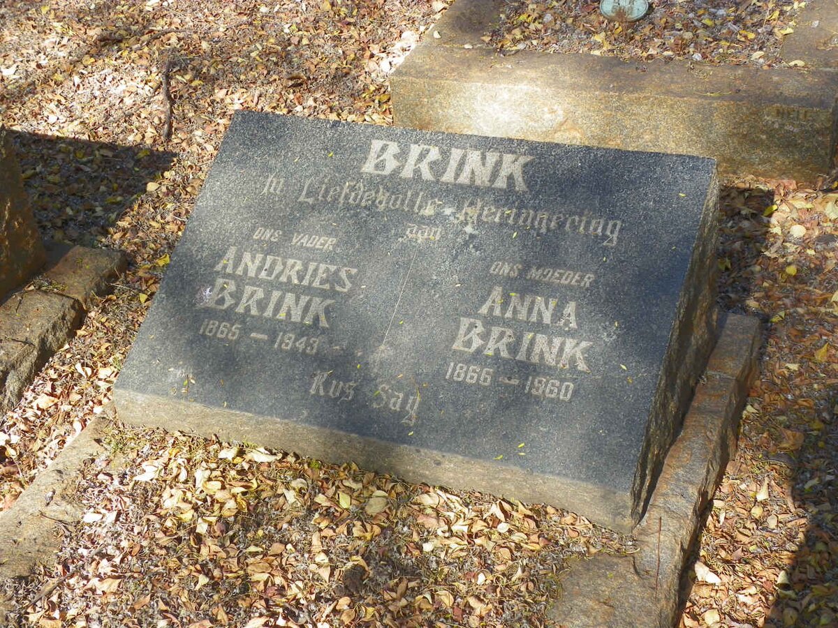 BRINK Andries 1865-1943 &amp; Anna 1866-1960