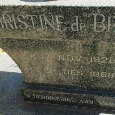 BRUYN Christine, de 1926-1968