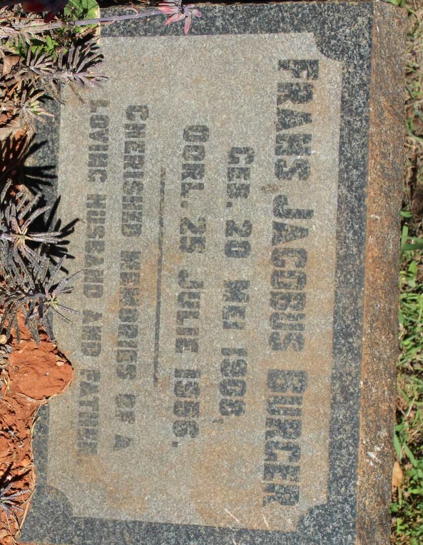 BURGER Frans Jacobus 1908-1956