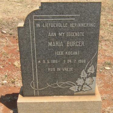 BURGER Maria nee KUGAN 1916-1968