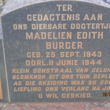 BURGER Madelien Edith 1943-1944