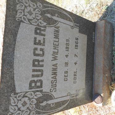 BURGER Susanna Wilhelmina 1889-1966