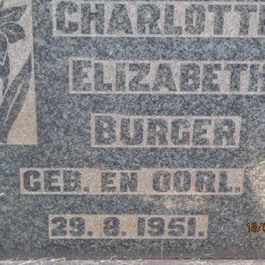BURGER Charlotte Elizabeth  1951-1951