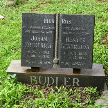 BUDLER Johan Frederick 1905-1976 &amp; Hester Gertruida 1909-1977