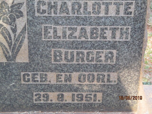 BURGER Charlotte Elizabeth  1951-1951