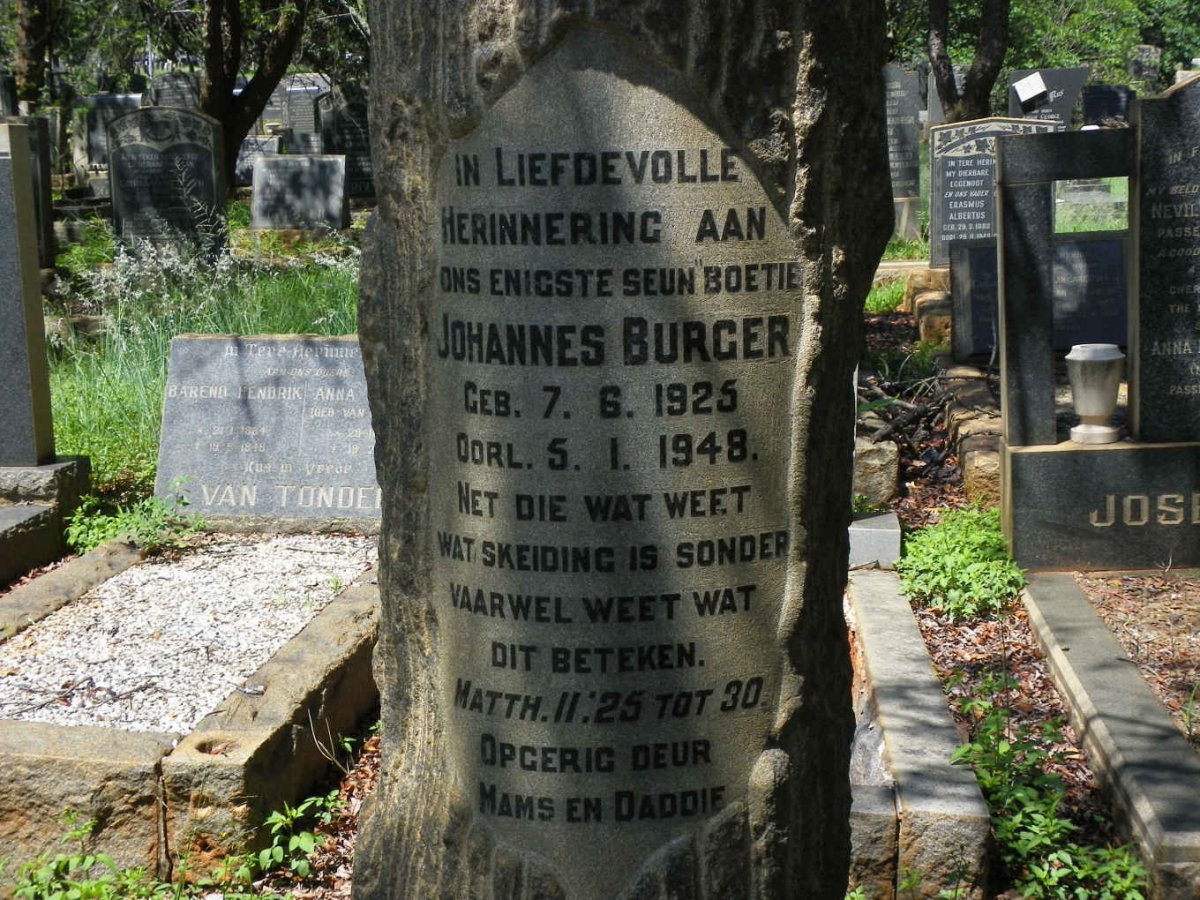 BURGER Johannes 1925-1948