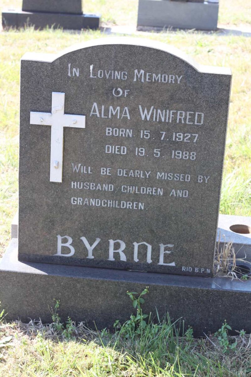BYRNE Alma Winifred 1927-1988