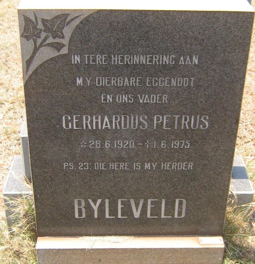 BYLEVELD Gerhardus Petrus 1920-1975