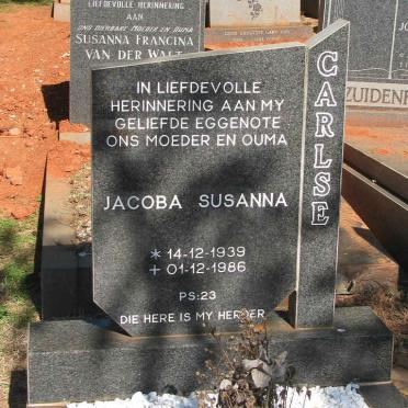 CARLSE Jacoba Susanna 1939-1986
