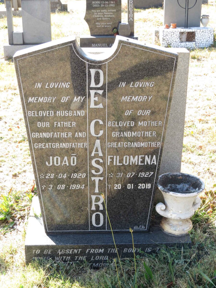 CASTRO Joaō, de 1920-1994 &amp; Filomena 1927-2019