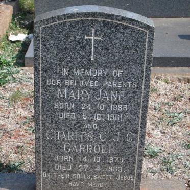 CARROLL Charles C.J.C. 1879-1963 &amp; Mary Jane 1886-1961