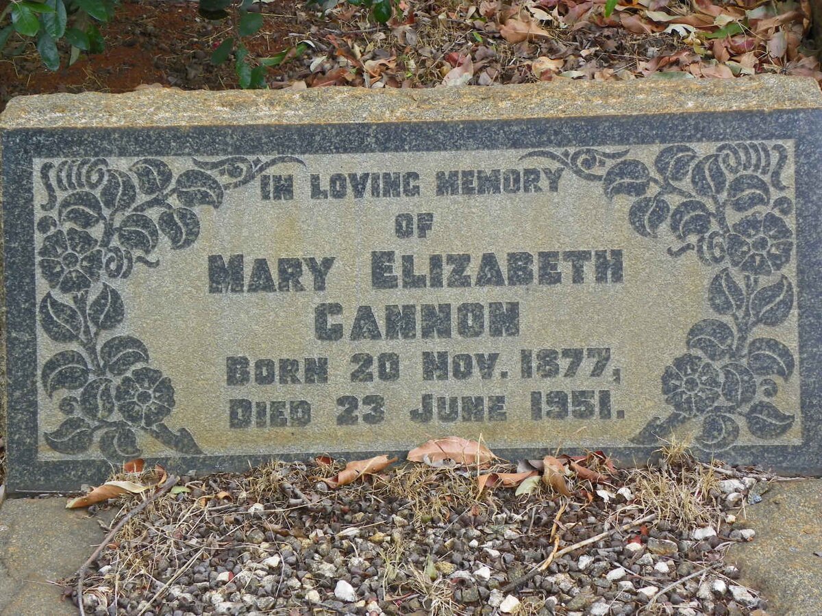 CANNON Mary Elizabeth 1877-1951