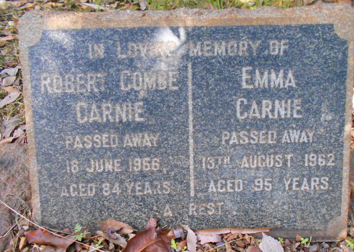 CARNIE Robert Combe -1956 &amp; Emma -1962