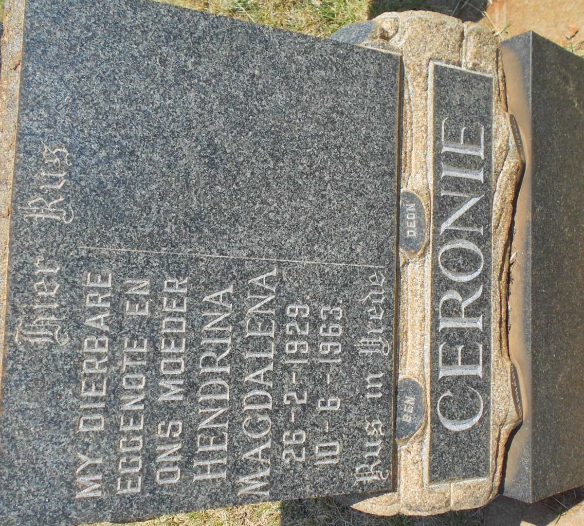 CERONIE Hendrina Magdalena 1929-1963