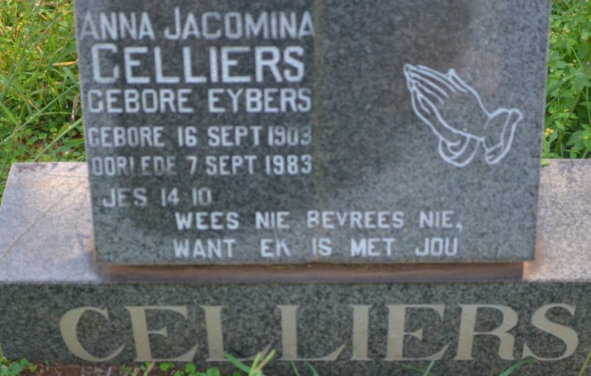 CELLIERS Anna Jacomina nee EYBERS 1903-1983