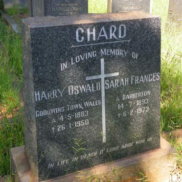 CHARD Harry Oswald 1883-1950 &amp; Sarah Frances 1893-1973