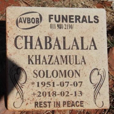 CHABALALA Khazamula Solomon 1951-2018