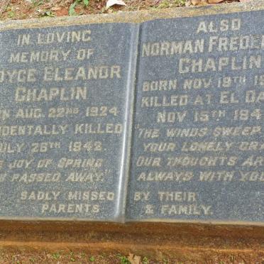 CHAPLIN Norman Frederick 1922-1941 :: CHAPLIN Joyce Eleanor 1924-1942