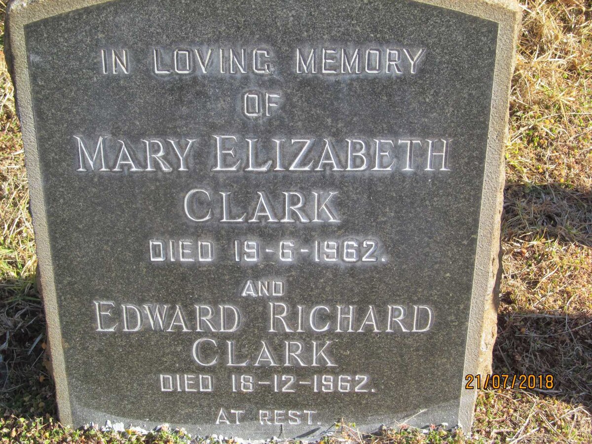 CLARK Edward Richard -1962 &amp; Mary Elizabeth -1962