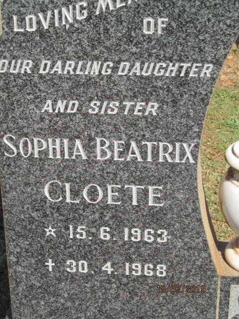 CLOETE Sophia Beatrix 1963-1968