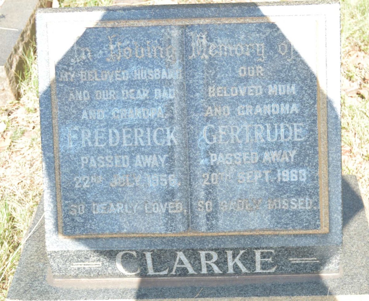 CLARKE Frederick -1956 &amp; Gertrude -1963
