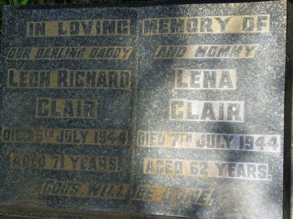 CLAIR Leon Richard -1944 &amp; Lena -1944