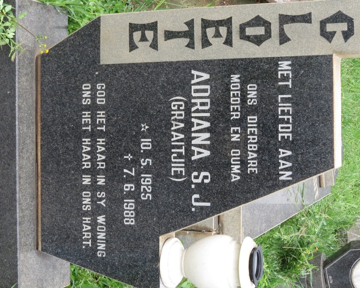 CLOETE Adriana S.J. 1925-1988