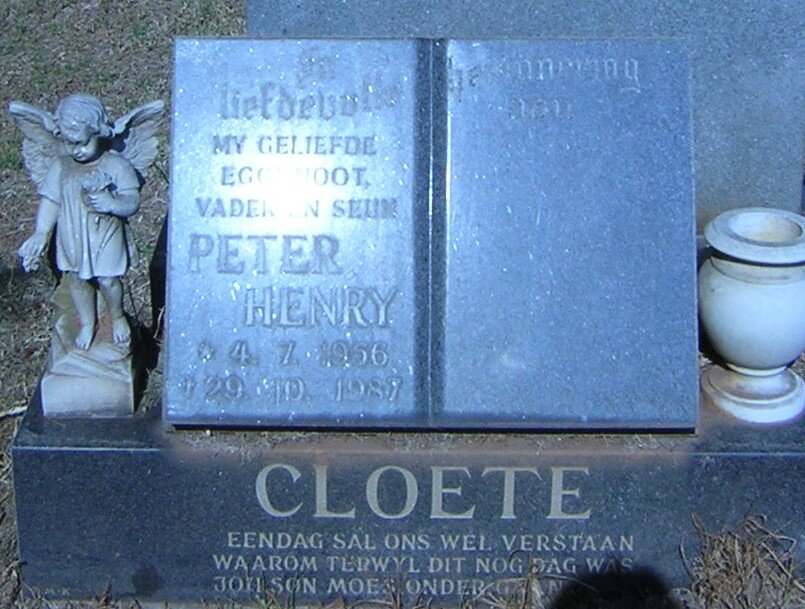 CLOETE Peter Henry 1956-1987