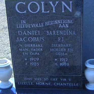 COLYN Daniel Jacobus 1909-1985 &amp; Barendina P.J. 1912-1999