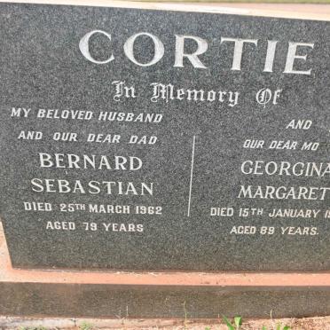 CORTIE Bernard Sebastian -1962 &amp; Georgina Margaret -1973