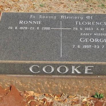 COOKE George 1902-1989 &amp; Florence 1903-1961 :: COOKE Ronnie 1928-2000