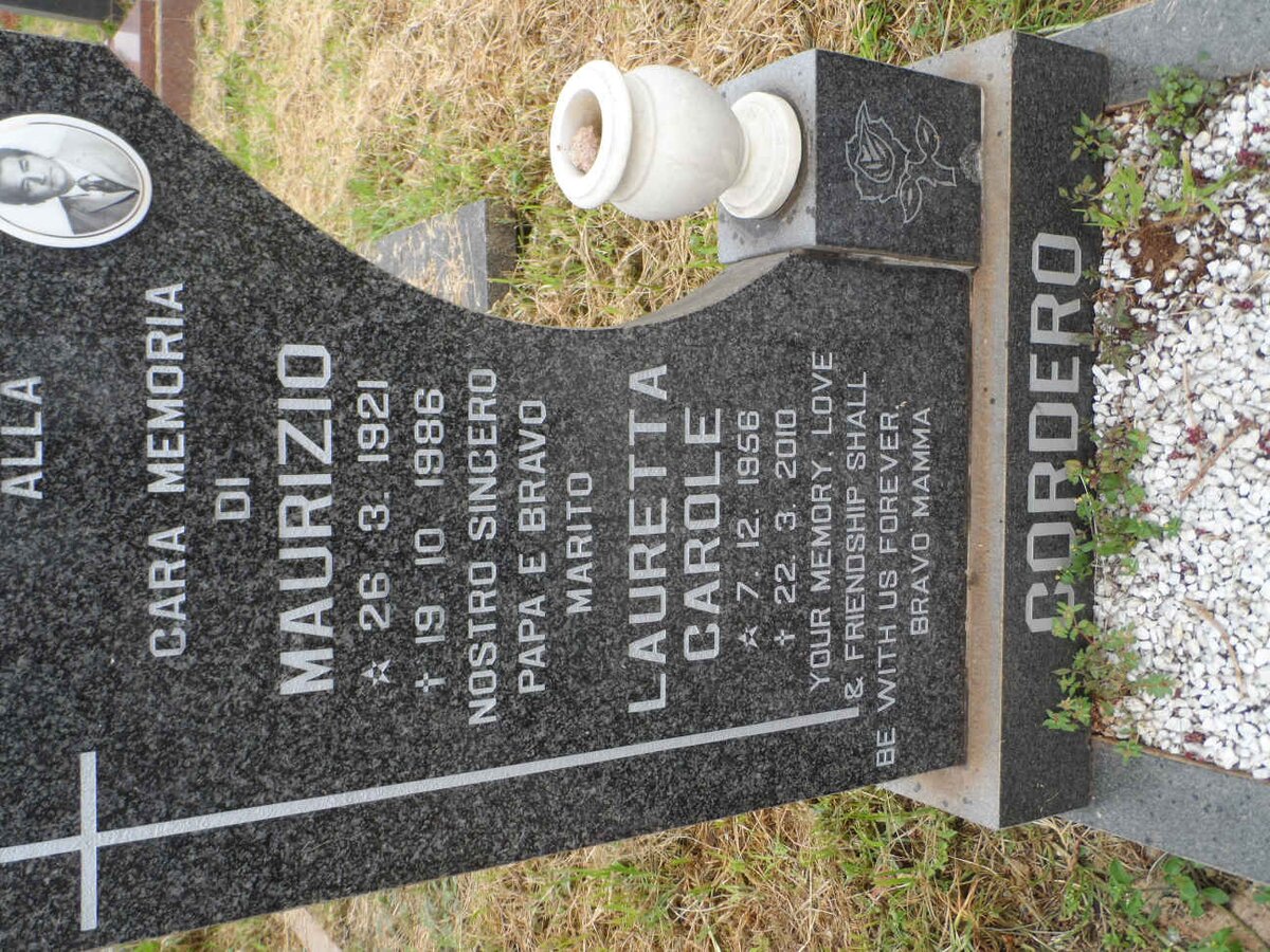 CORDERO Maurizio 1921-1986 :: CORDERO Lauretta Carole 1956-2010