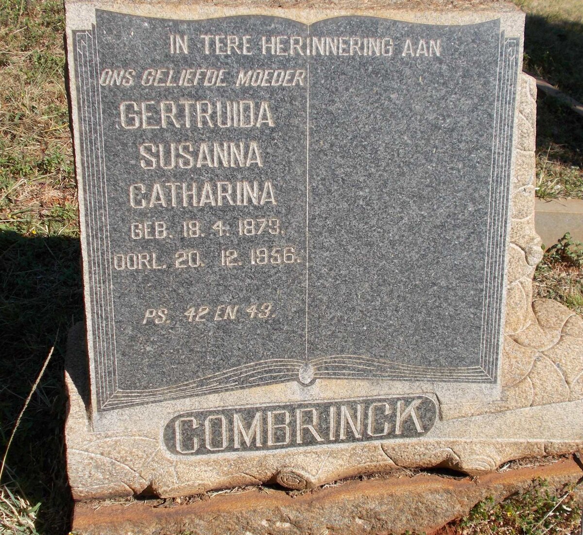 COMBRINCK Gertruida Susanna Catharina 1873-1956