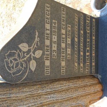 COLFF Martha M., van der 1894-1967