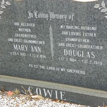COWIE Douglas 1884-1949 &amp; Mary Ann 1885-1974