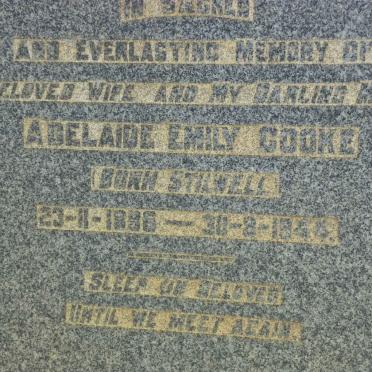 COOKE Adelaide Emily nee STILWELL 1886-1944