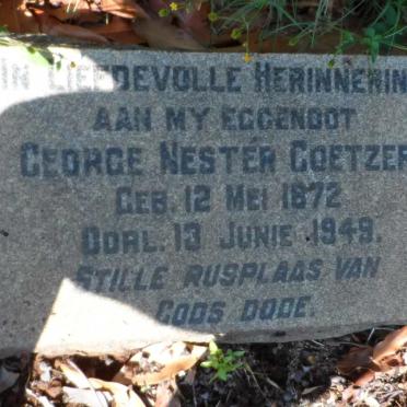 COETZER George Nester 1872-1949