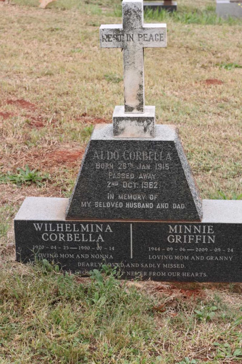 CORBELLA Aldo 1915-1962 &amp; Wilhelmina 1920-1990 :: GRIFFIN Minnie 1944-2009