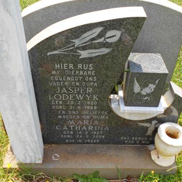 COETZEE Jasper Lodewyk 1920-1989 &amp; Maria Catharina 1927-2008