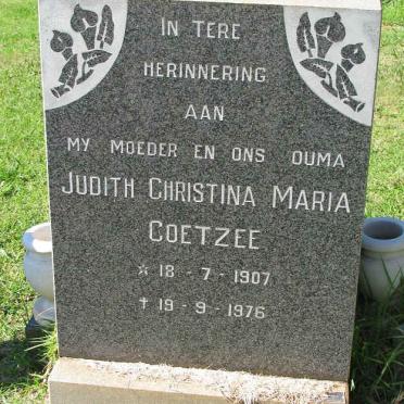 COETZEE Judith Christina Maria 1907-1976