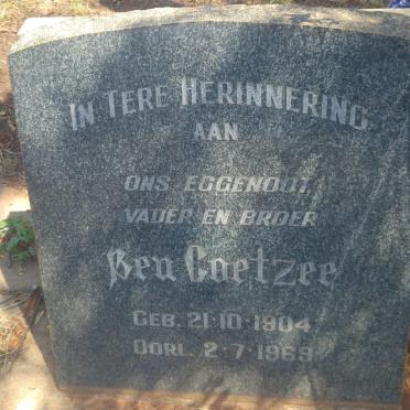 COETZEE Ben 1904-1969